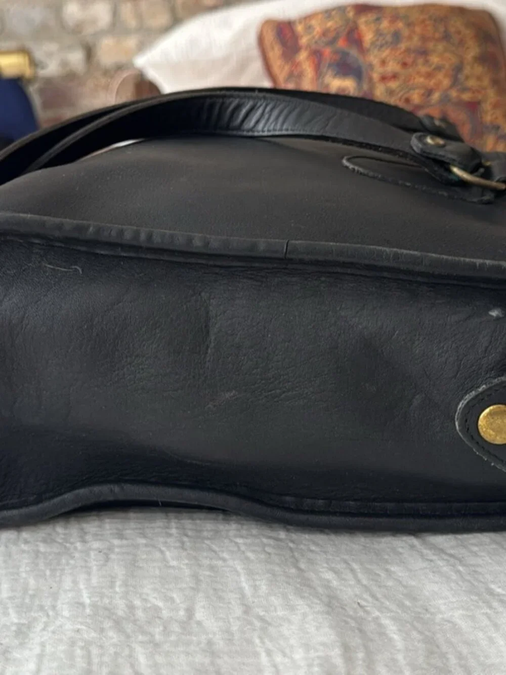 Laura USA 100% Leather Briefcase Bag with Brass Hardware